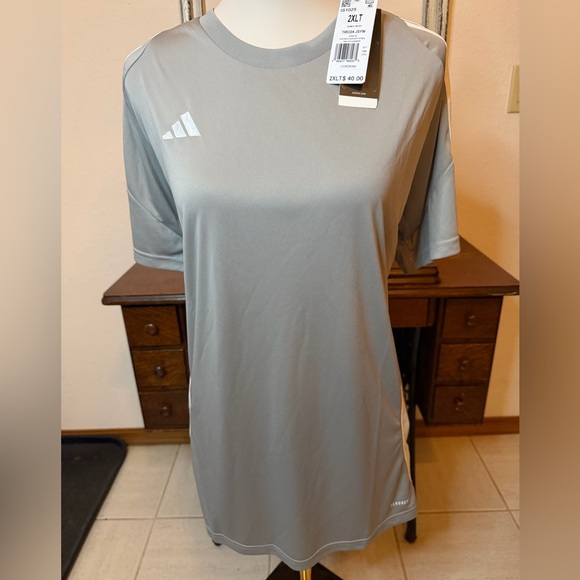 Adidas Gray and White Tiro24 Sports Tee Jersey - Picture 2 of 6